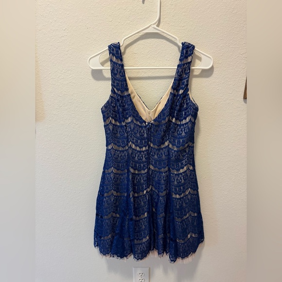 Worn once! Royal Blue Lace Fit and Flare B Darlin Dress - Picture 6 of 9